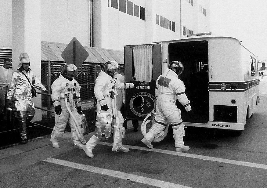 Boarding the Astrovan for launch of Apollo 14. Credit: Julian Leek