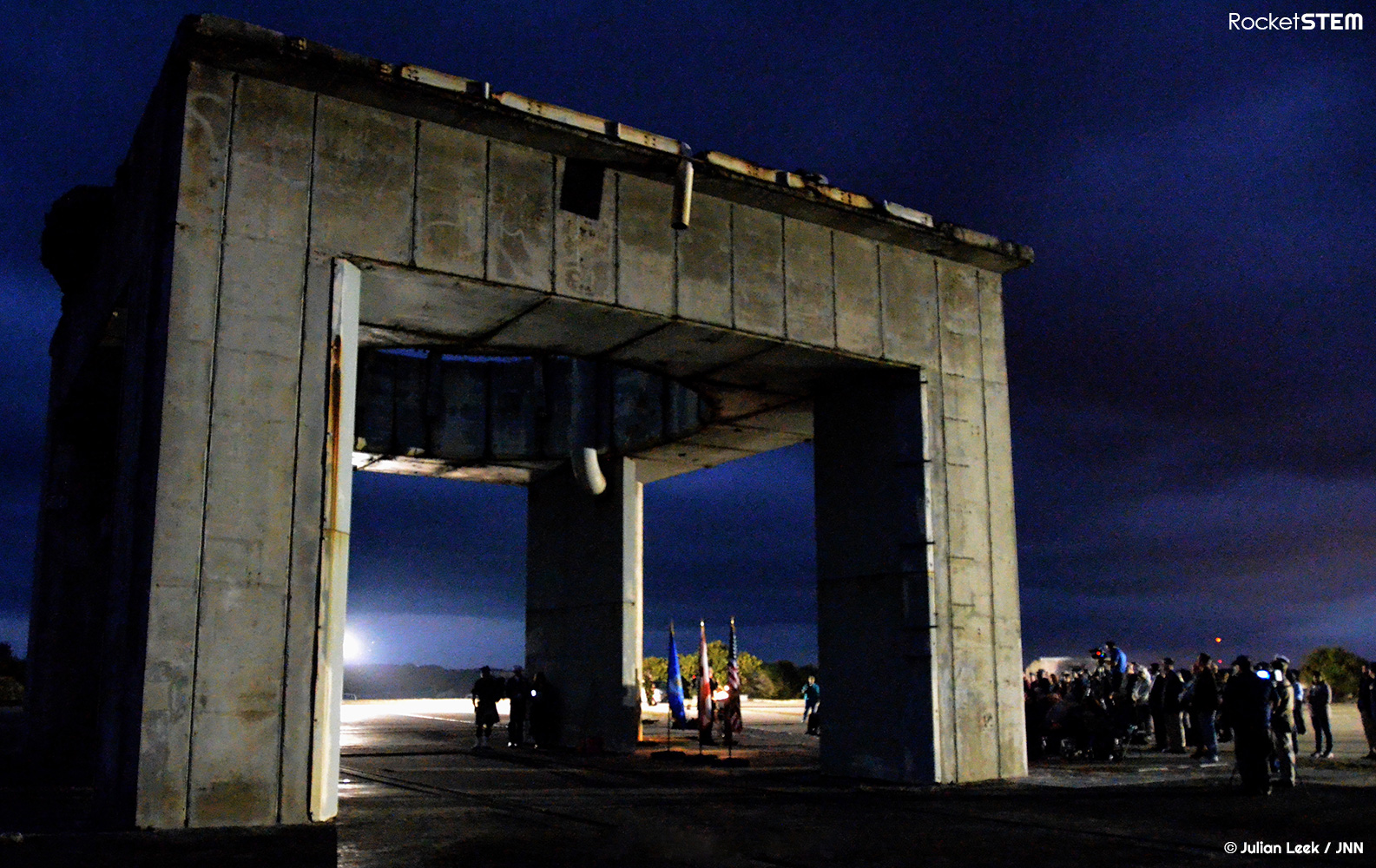 After the Apollo 1 fire, Launch Complex 34 was subsequently used only for the launch of Apollo 7 and later dismantled down to the concrete launch pedestal. Photo: Julian Leek/JNN