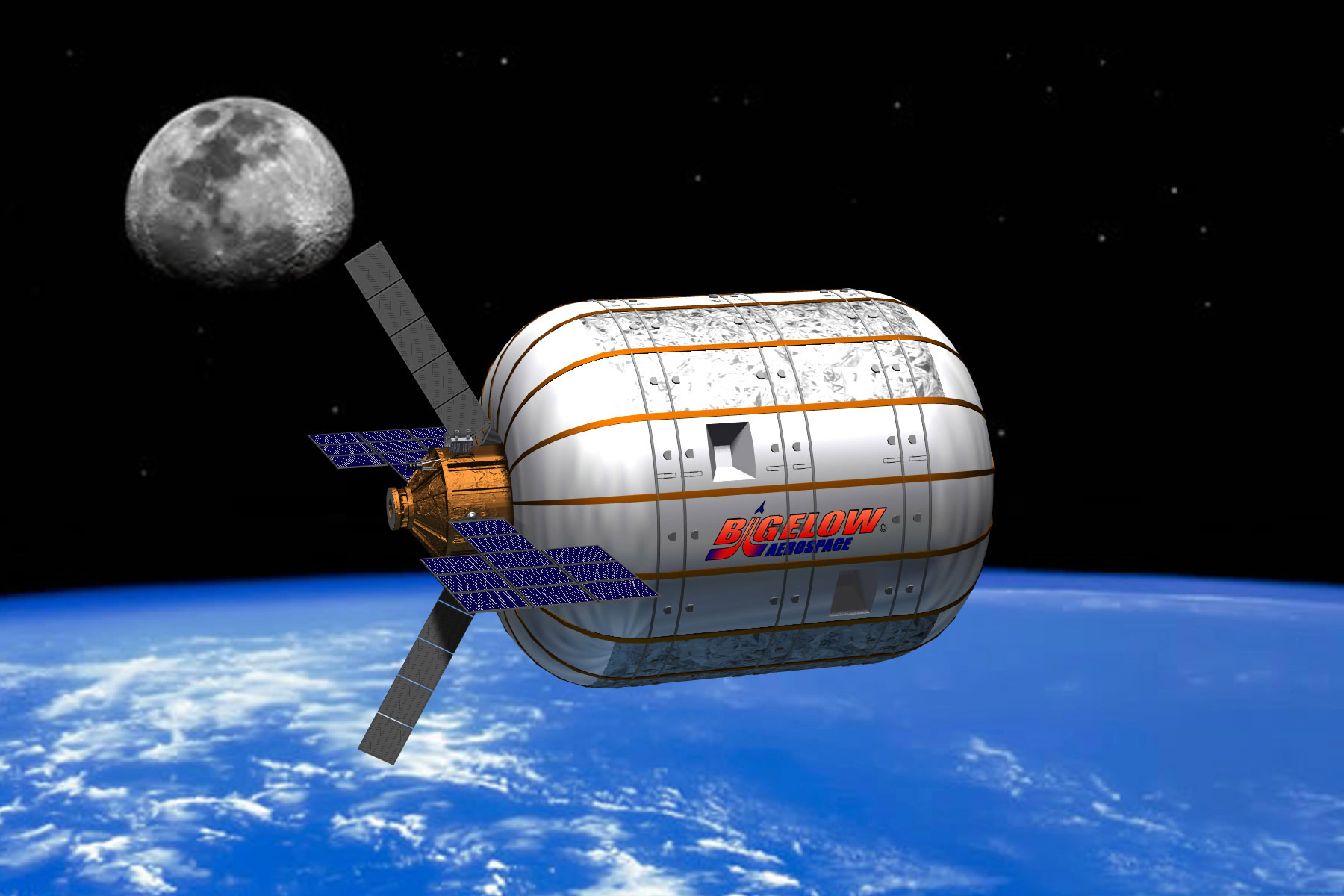 Bigelow’s inflatatable modules may one day make it affordable for corporations to build their own stations. Images: Bigelow Aerospace