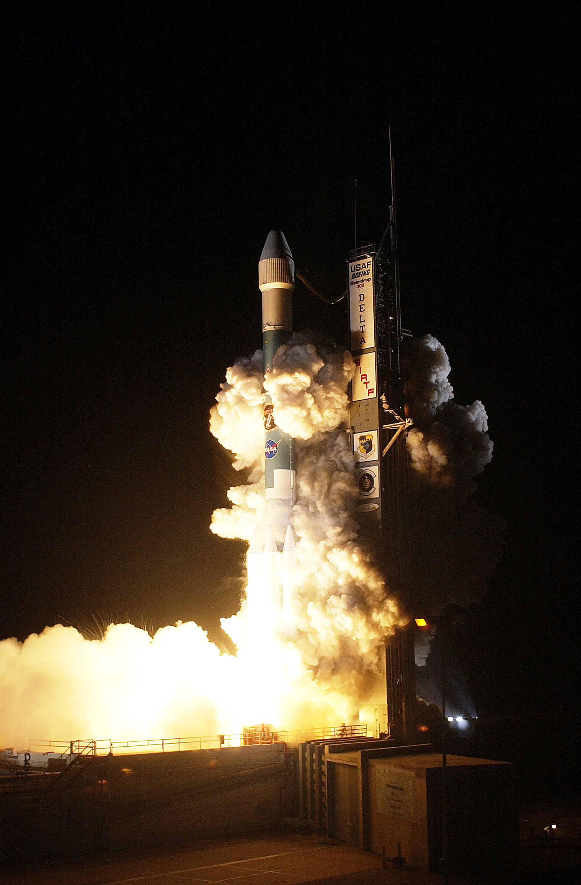 The Spitzer Space Telescope was launched on a Delta II rocket on August 25, 2003 from Cape Canaveral, Florida. Photo: NASA/KSC