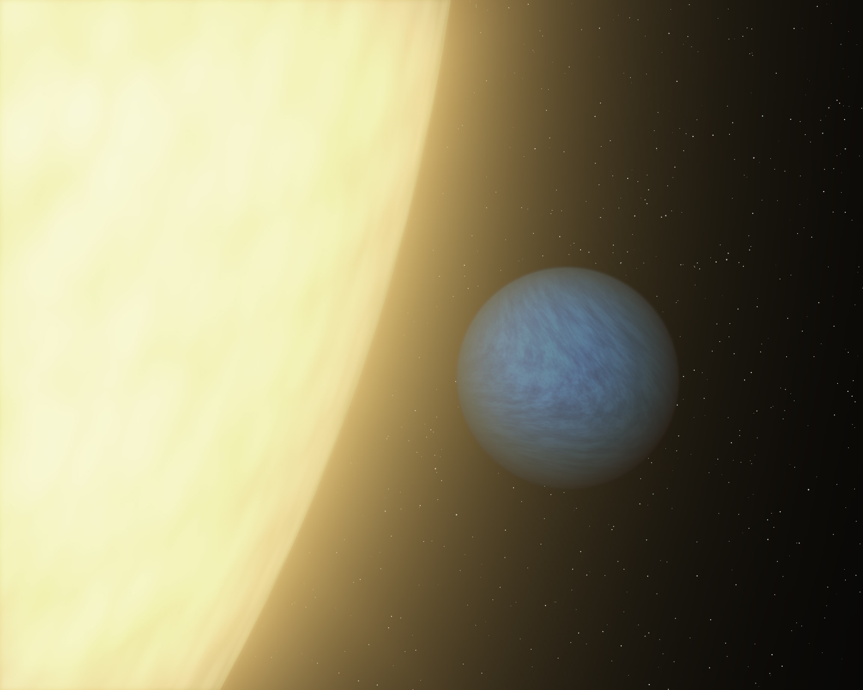Spitzer was able to detect a super Earth’s direct light for the first time using its sensitive heat-seeking infrared vision. Seen here in this artist’s concept, the planet is called 55 Cancri e. Data revealed that it is very dark and that its sun-facing side is blistering hot at 3,140 degrees Fahrenheit. Image: NASA/JPL-Caltech