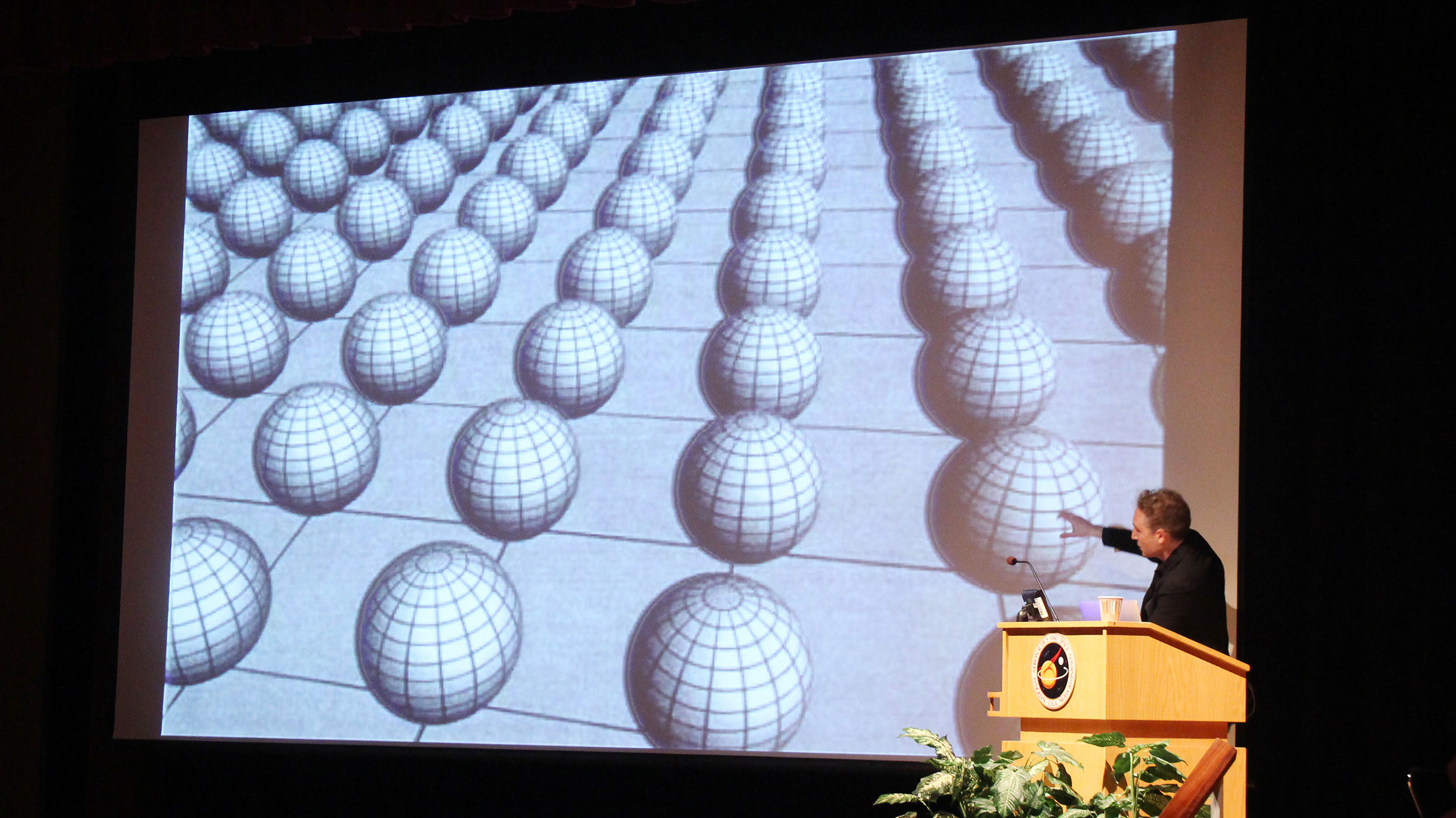 Earlier this year, Brian Greene presented “Where Do We Stand with String Theory” in the John Bahcall Lecture at NASA’s Goddard Space Flight Center. Credit: NASA/Goddard/Wade Sisler