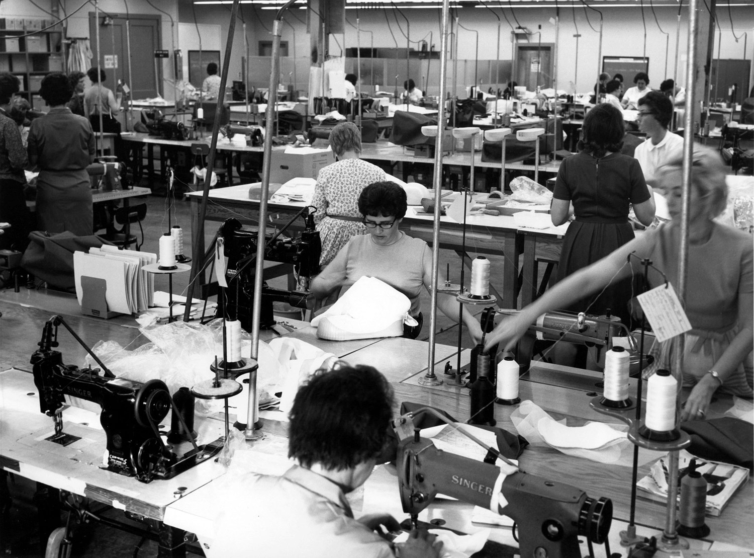 ILC seamstresses at work on the Apollo spacesuits. Credit: MIT Press