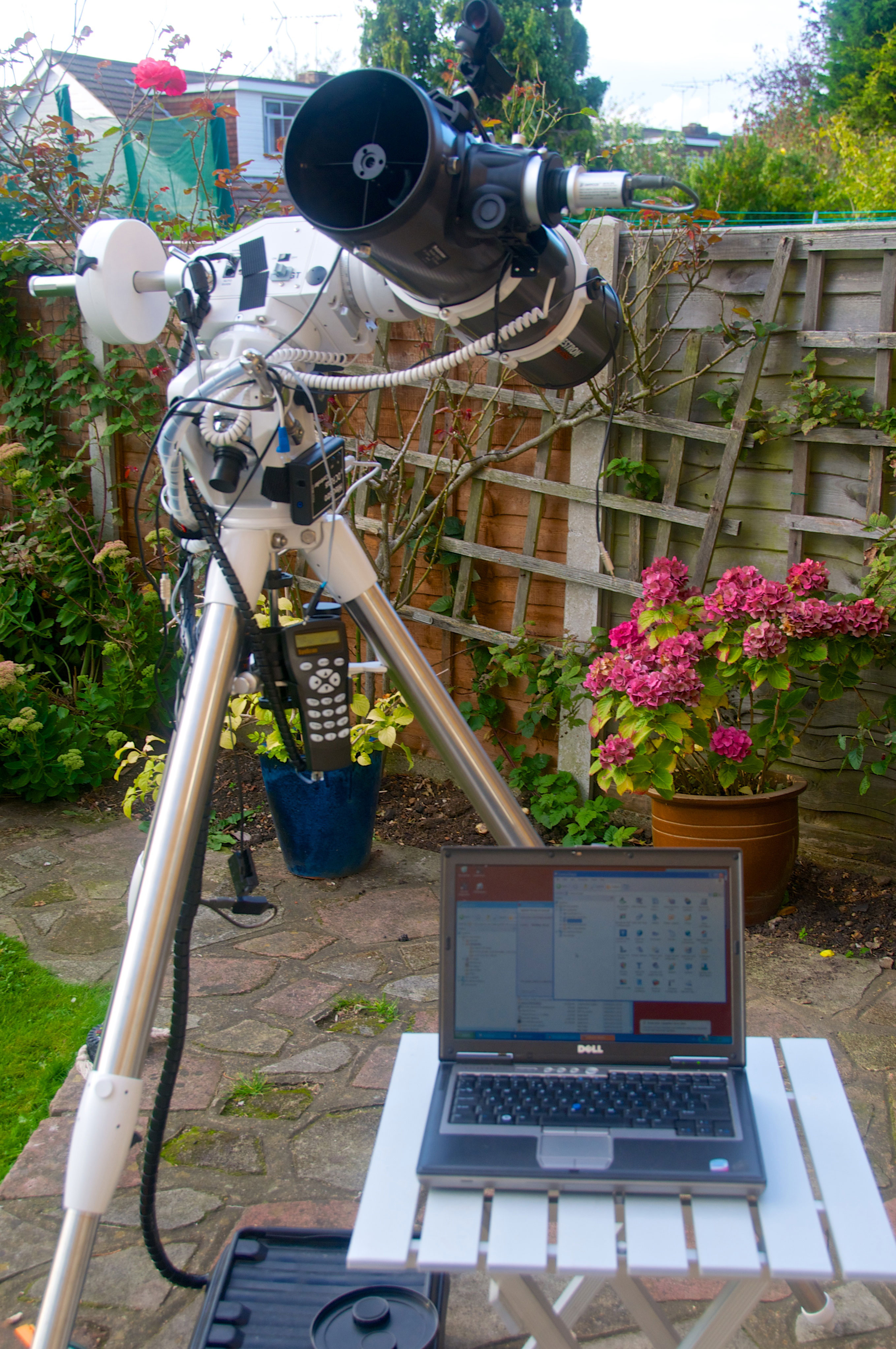 All set up and ready for a night of lunar imaging. Credit Mike Barrett