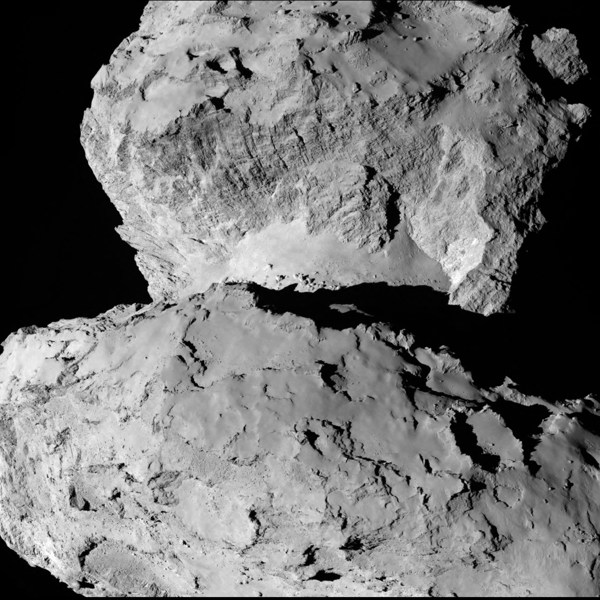 Rosetta’s OSIRIS narrow angle camera captured this image of the comet on 7 August from a distance of 104 km. Credit: ESA/Rosetta/MPS for OSIRIS Team