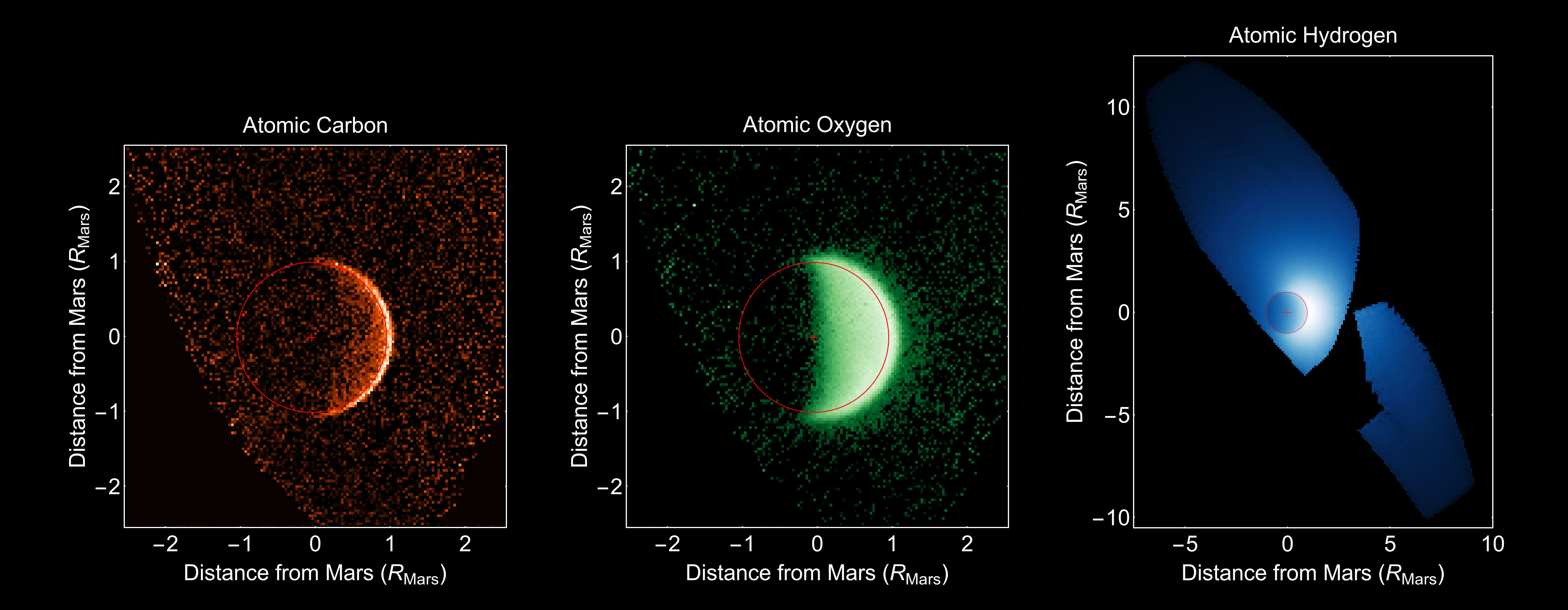 This is the first observation received from NASA’s Mars Atmosphere and Volatile Evolution (MAVEN) spacecraft and was taken by the Imaging Ultraviolet Spectrograph (IUVS) instrument just 8 hours after achieving orbit on Sept. 21, 2014. Credit: Laboratory for Atmospheric and Space Physics, University of Colorado/NASA