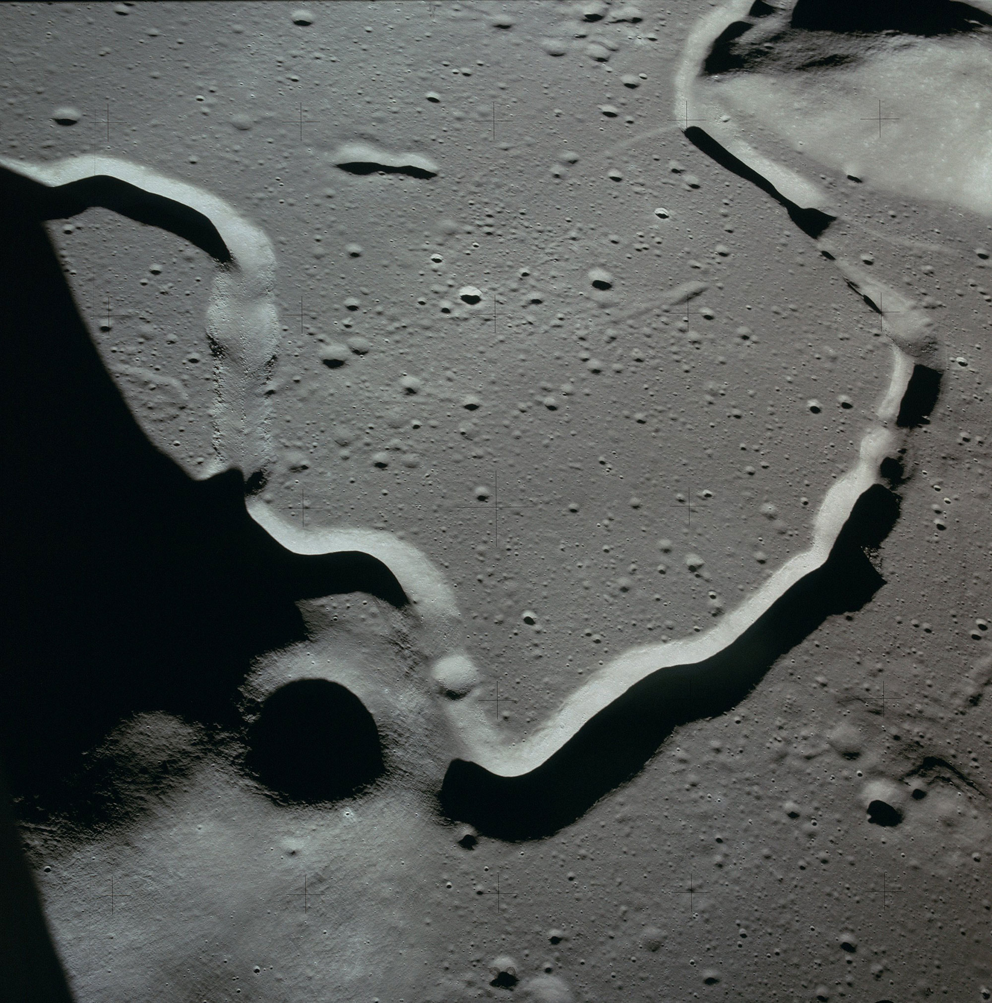 Hadley Rille as seen from orbit during the Apollo 15 mission. Credit: NASA via Retro Space Images