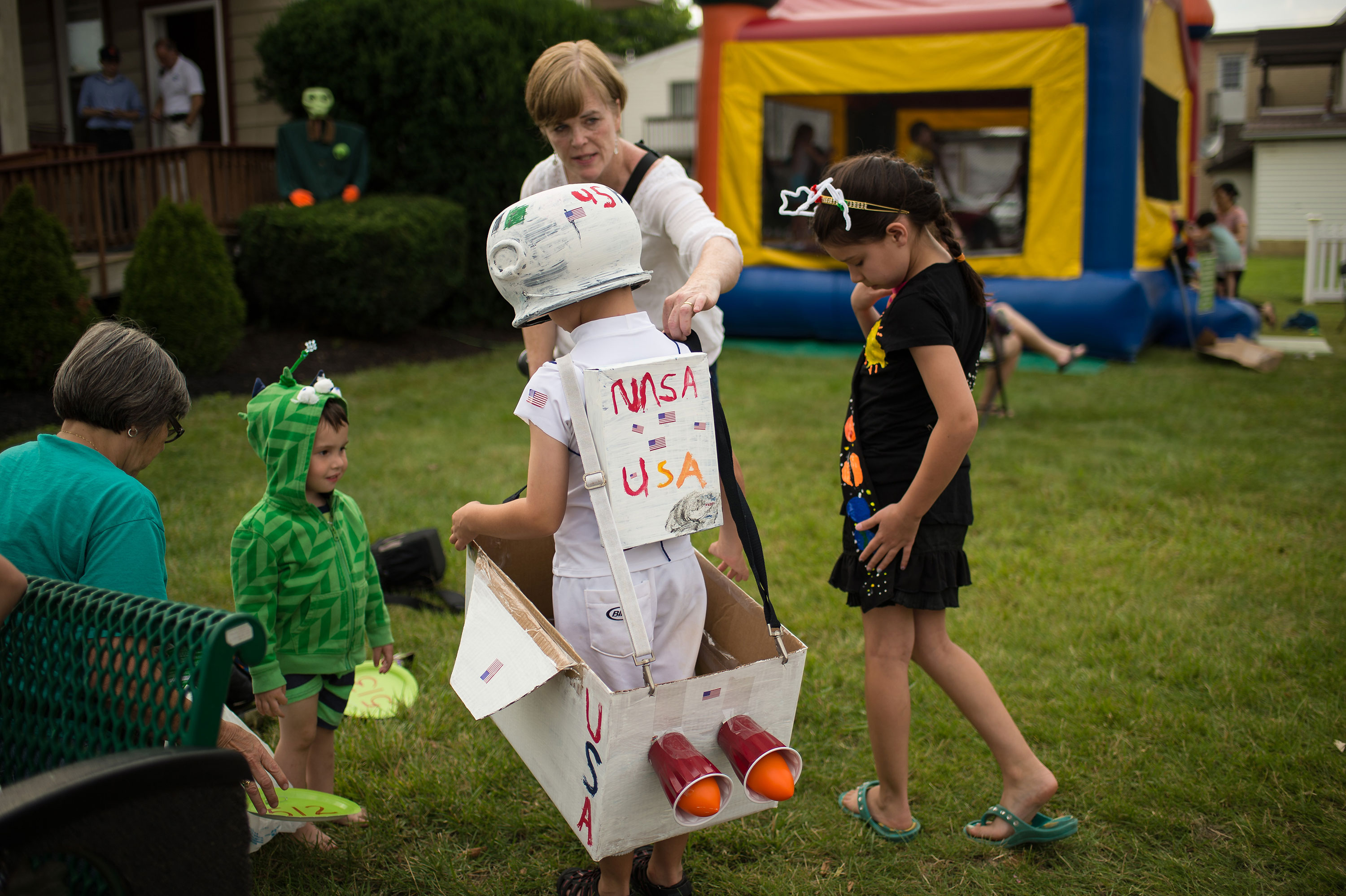 There were plenty of space-themed outfits at the Mars New Year's celebration Friday, June 19, 2015, in Mars, Pennsylvania. Credit: NASA/Bill Ingalls