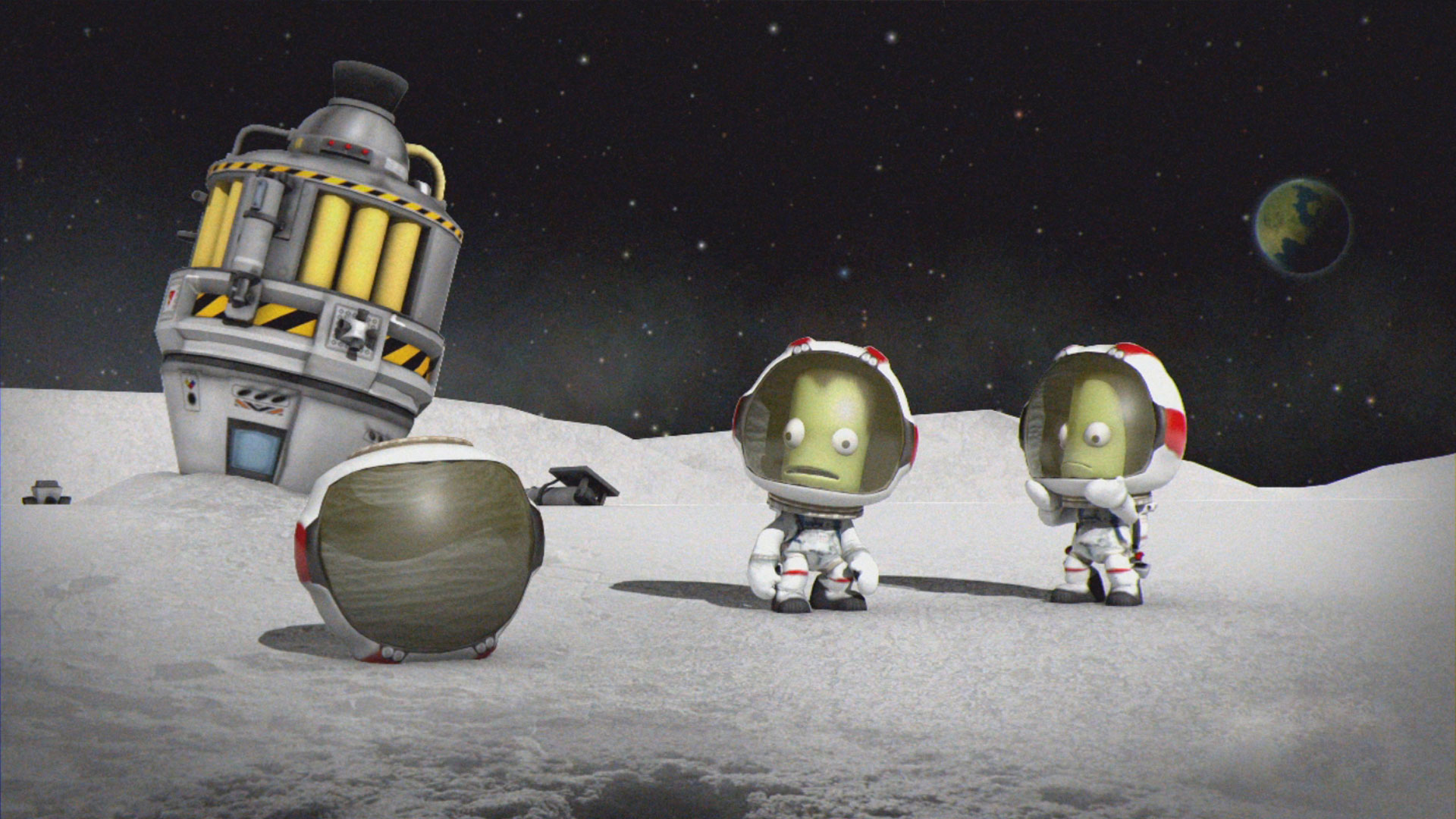 Conduct your own Apollo mission in KSP by launching a rocket to the moons Mun or Minmus. Credit: Squad, Monkey Squad S.A de C.V.