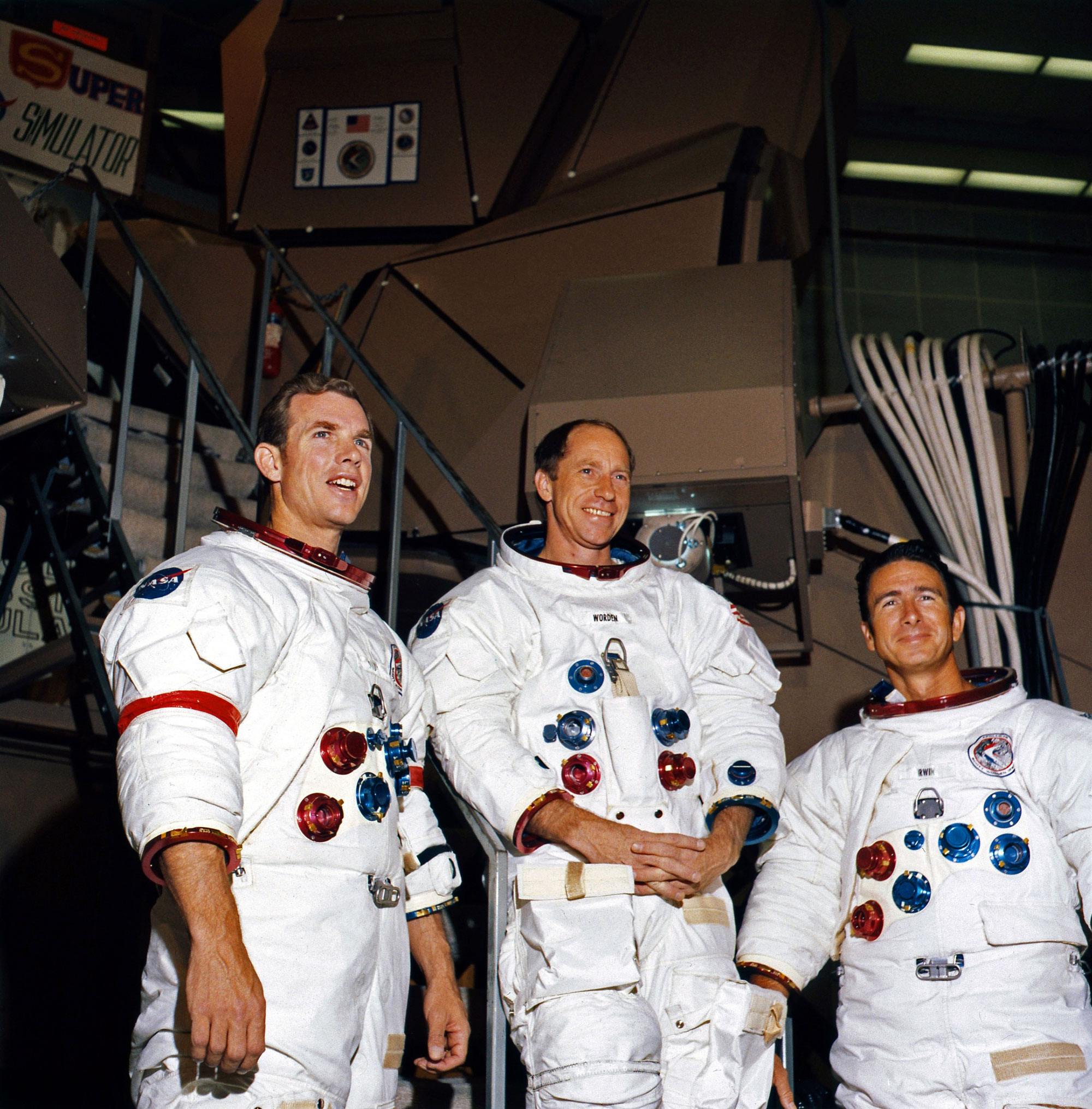 Apollo 15 crew Dave Scott, Al Worden and Jim Irwin. Credit: NASA via Retro Space Images