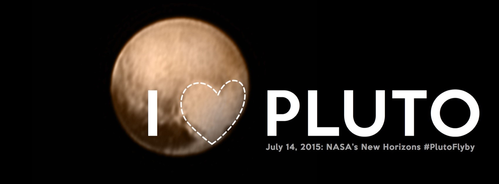 I Heart Pluto: A whimsical, artistic twist on one of the Pluto approach pictures. Credit: NASA/Johns Hopkins Applied Physics Laboratory/Southwest Research Institute