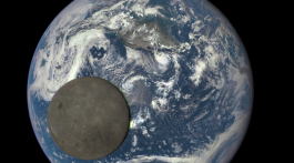 This image shows the far side of the moon, illuminated by the sun, as it crosses between the DSCOVR spacecraft's Earth Polychromatic Imaging Camera (EPIC) camera and telescope, and the Earth - one million miles away.
Credit: NASA/NOAA