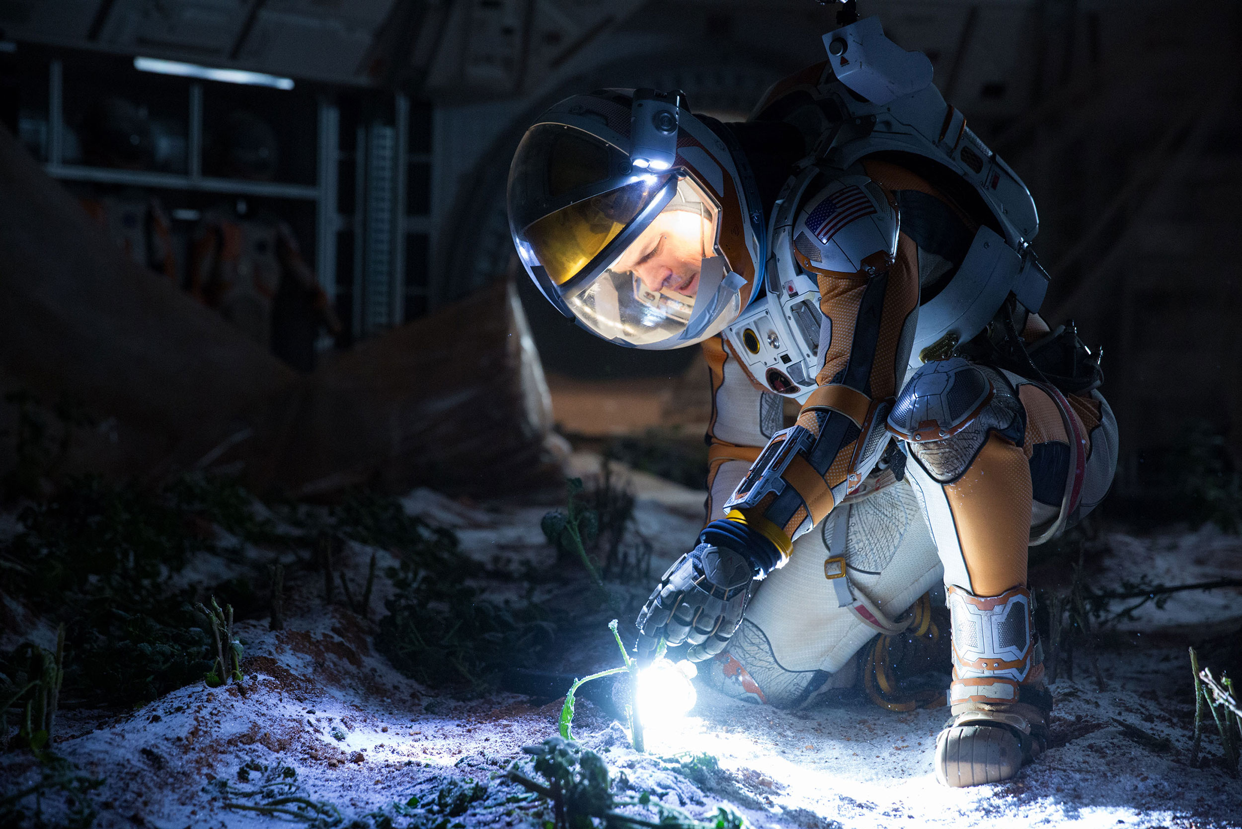 Matt Damon portrays an astronaut who draws upon his ingenuity to subsist on hostile planet. Credit Giles Keyte/Twentieth Century Fox Film Corporation