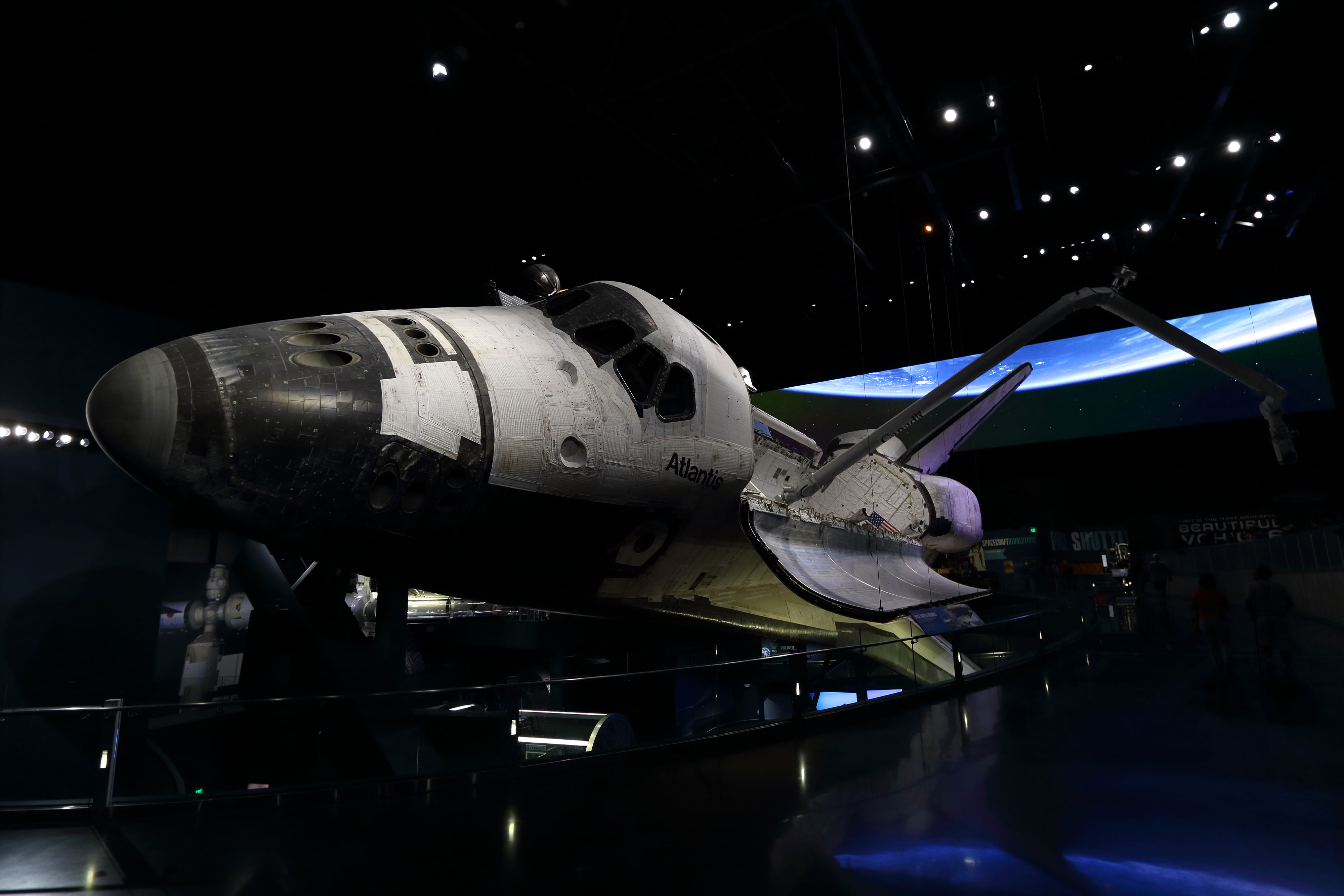 Space Shuttle Atlantis on display at the Kennedy Space Center Visitor Complex. Credit: Lloyd Campbell