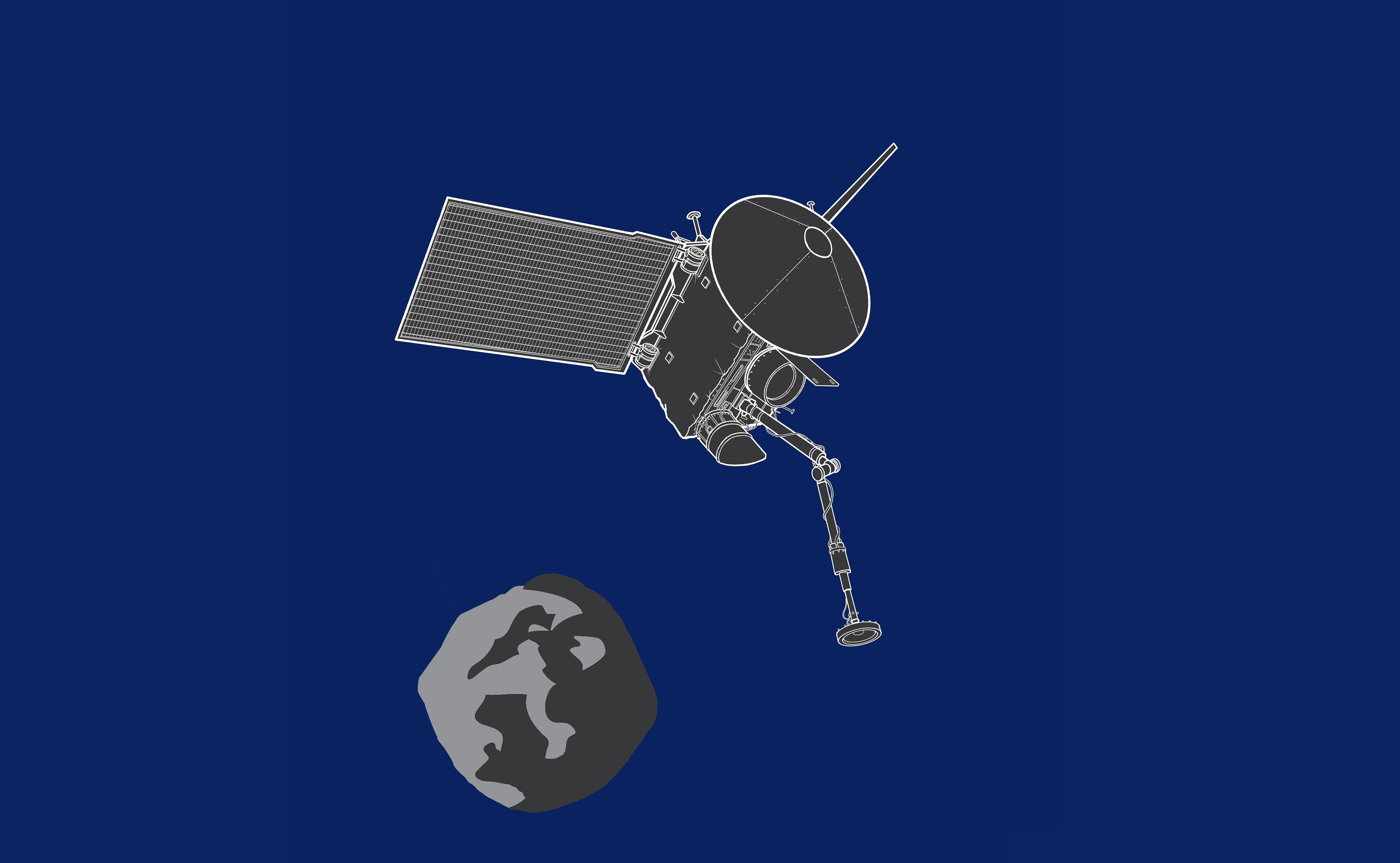Artist’s illustration of the OSIRIS-REx spacecraft. Credt: Sebastian Kings