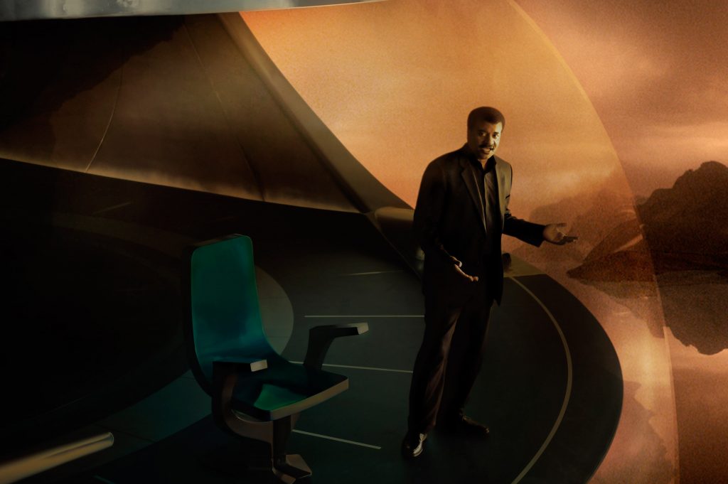 Host Neil deGrasse Tyson takes us on a journey across time and space via the Ship of the Imagination. Image: Richard Foreman, Jr./FOX