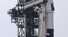 The SpaceX Falcon 9 rocket and Crew Dragon capsule stand vertically atop Launch Complex 39A at NASAs Kennedy Space Center in Florida ahead of an aborted launch attempt of the Axiom 4 commercial crew mission to the International Space Station. Credit: Ken Kremer